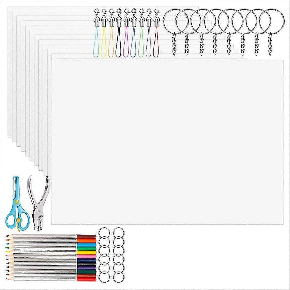 Shrinky Plastic Sheets Keychain Kit, 234Pcs Shrinky Art Kit