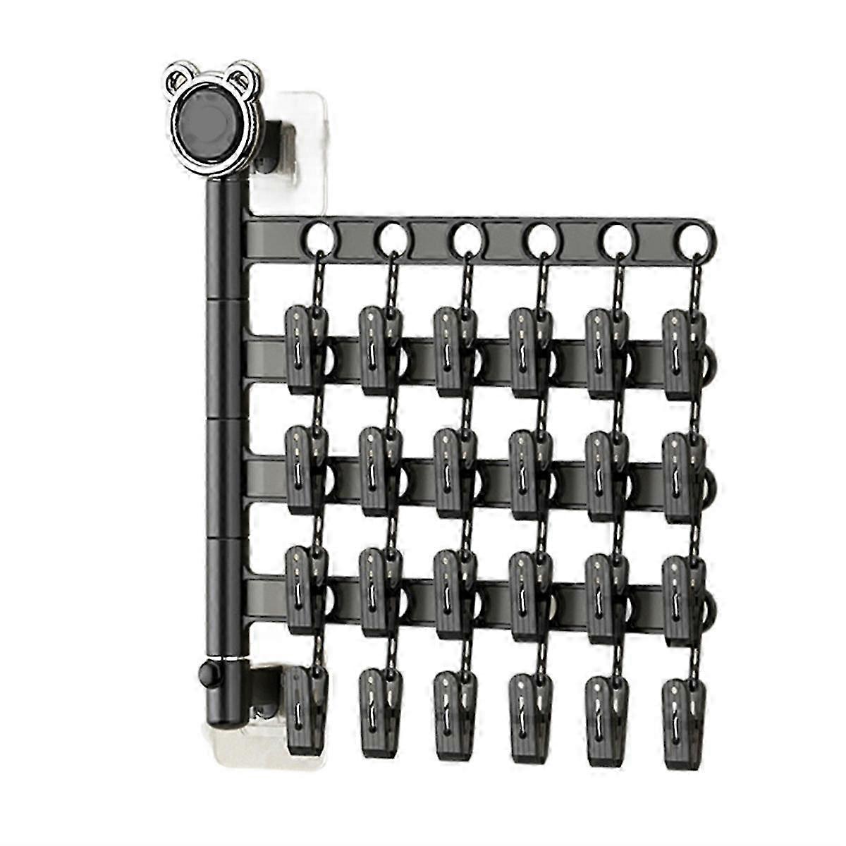 Drying Rack Multi-clip Wall-mounted Artifact Balcony Folding Rack B