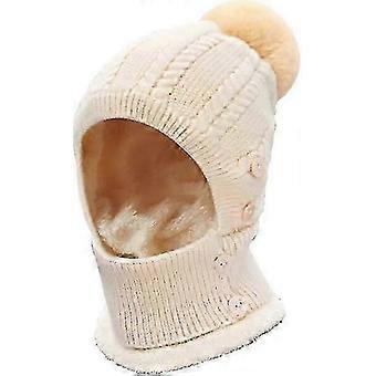 Winter Knitted Hat with Ponytail Opening, Adjustable Soft Beanie, Fleece Lining for Warmth, for Skiing Cycling Hiking