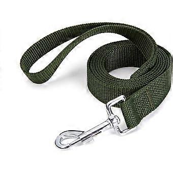 Sterke, duurzame nylon trainingslijn van 1,8 meter, met een 2,5 cm breed trekkoord, voor kleine en middelgrote honden (militair groen, 1,8 meter)
