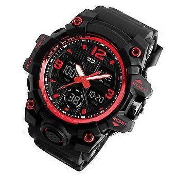 Multifunctional Electronic Watch Waterproof Digital Wristwatches Outdoor Sports Watches (Red)