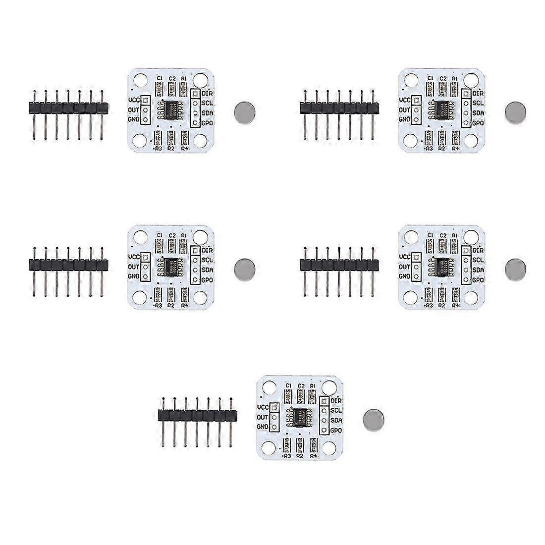 5Pcs AS5600 Magnetic Encoder Magnetic Induction Angle Measurement Sensor Module 12Bit High Precisio