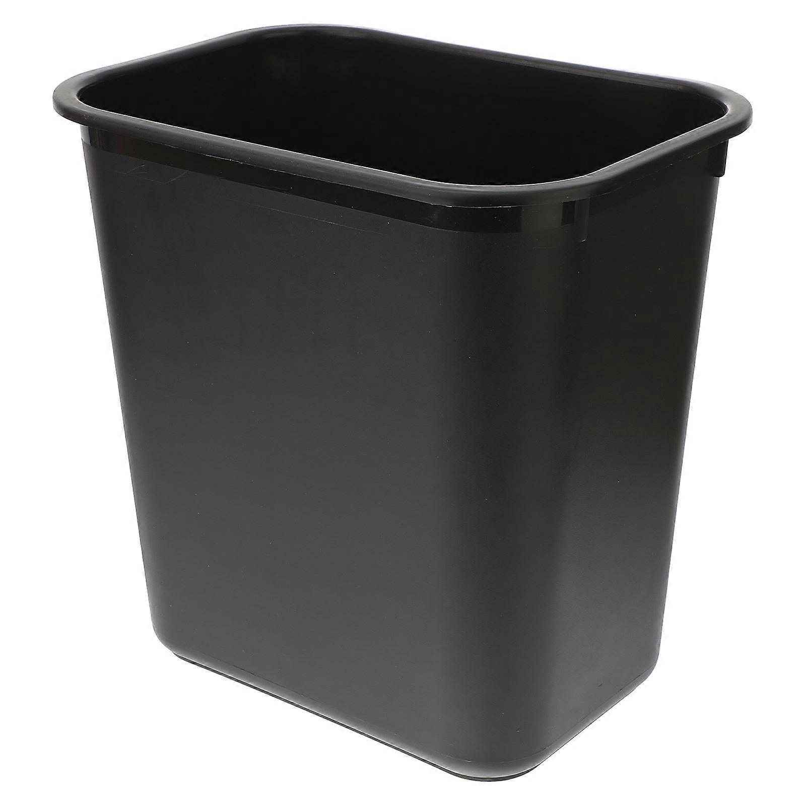 Black Square Waste Can Plastic Garbage Container for Home Use