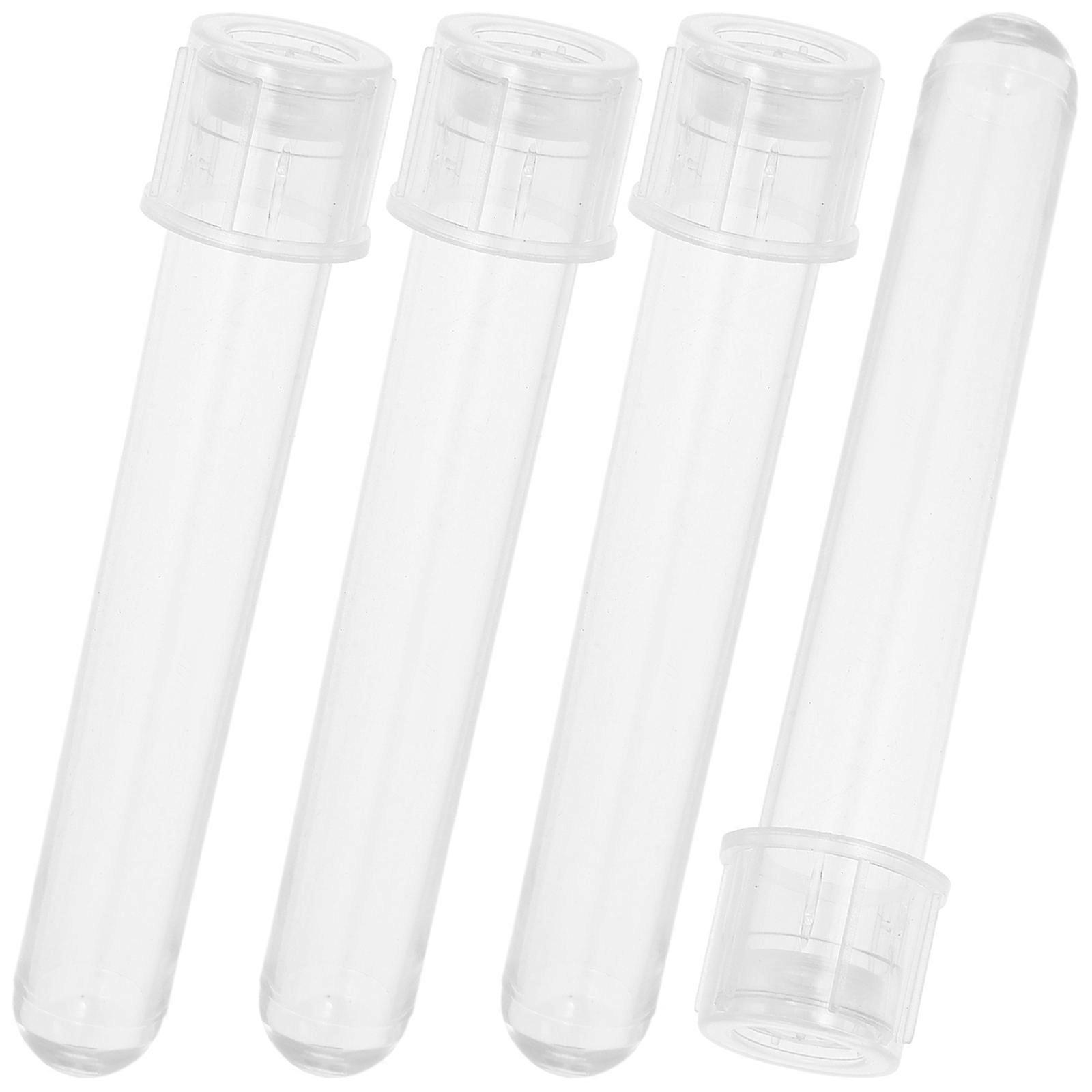 24pcs Test Tubes with Cap Plastic Sample Testing Tubes Cells Sample Liquids Tubes 5ml