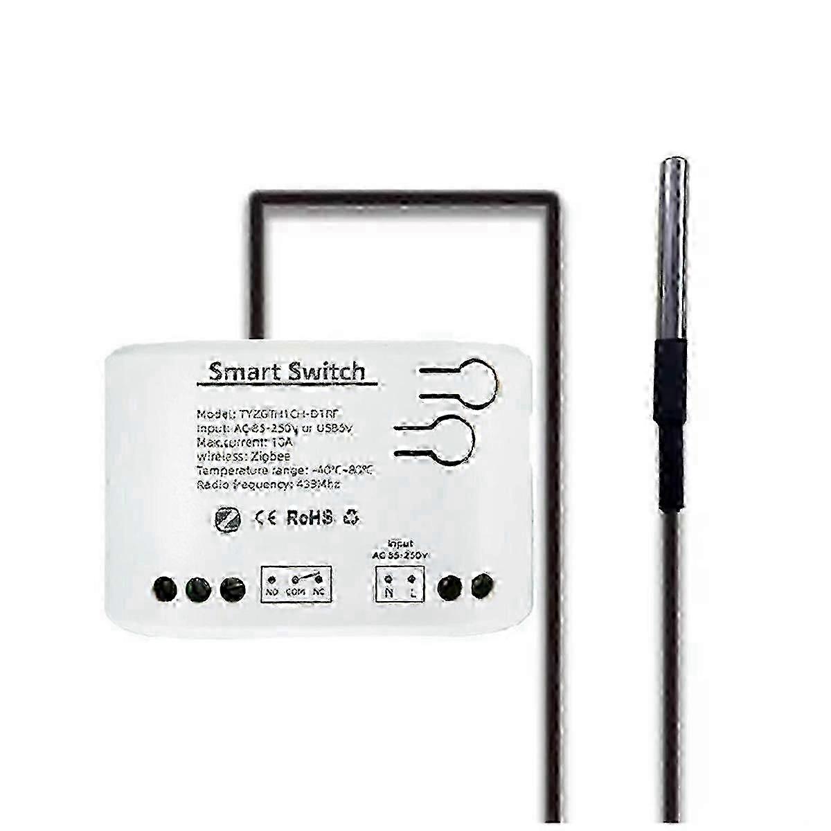 Heavy-duty Compatible Tuya with Compatible with Smart Zigbee Switch with Temperature Sensor Compatible with Home Assistant Compatibility