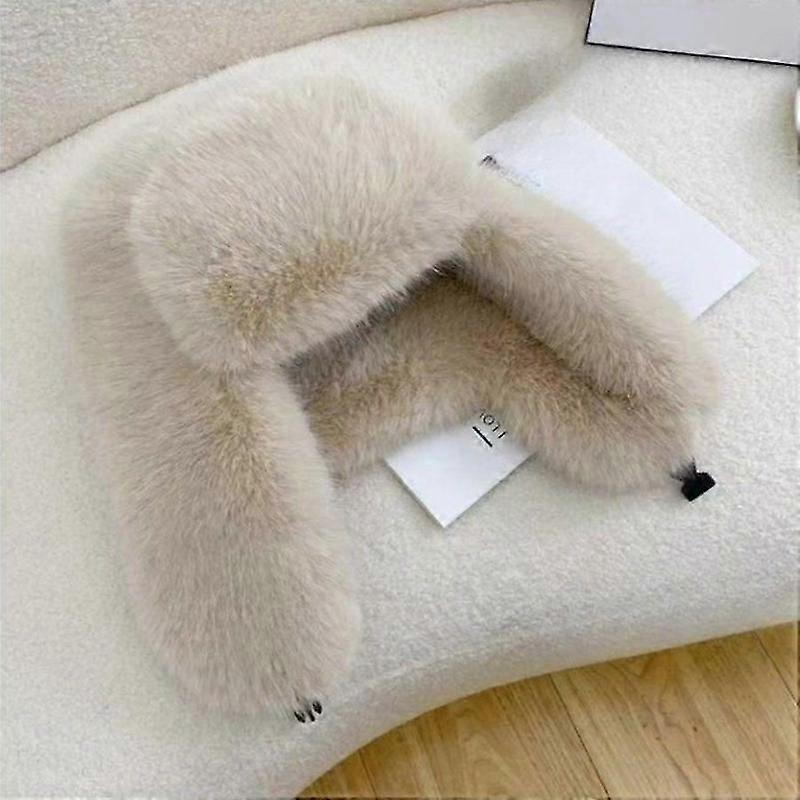 Warm hat with ear flaps and forehead protection