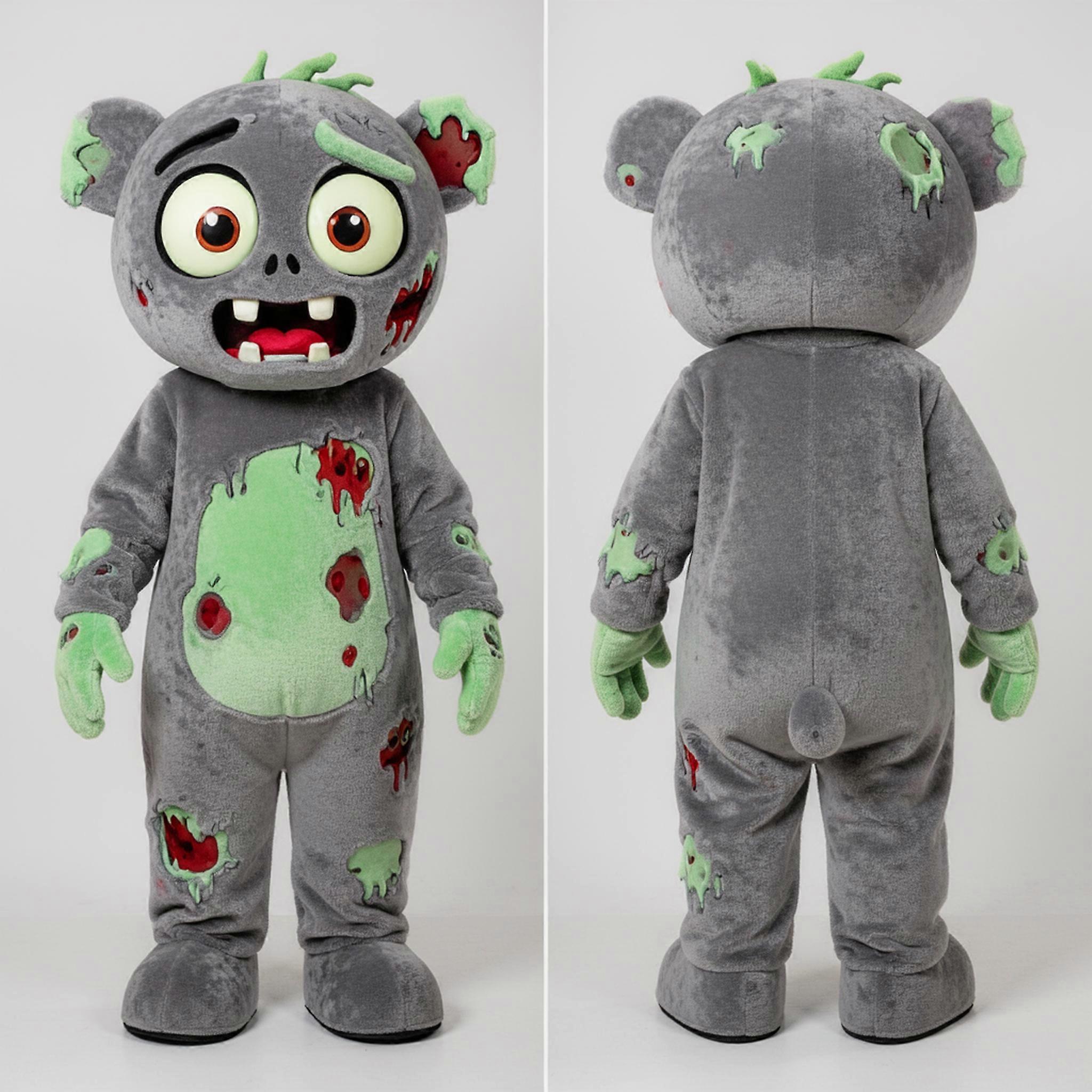 MASTICOT Gray Padded Zombie Mascot