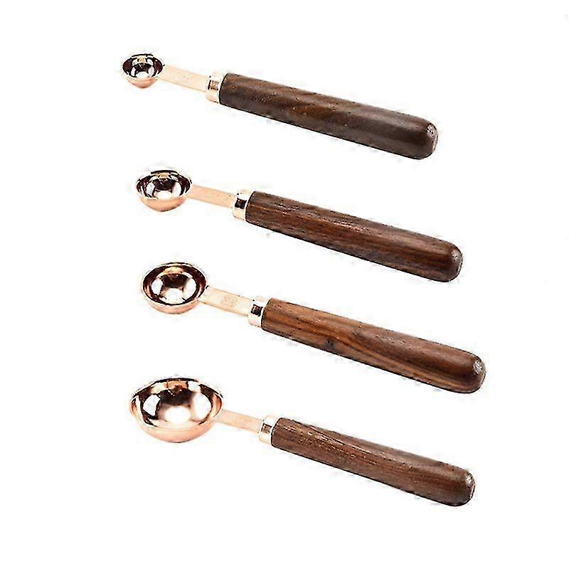 Measuring Spoon Inside Polished Comcompatible withtable Walnut wooden handle Kitchen Baking Set compatible with Baking KAESI