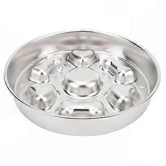 Fressnapf mit Anti-Fress-Funktion, Edelstahl, 2 Tassen, 4 mm Wandstärke, rutschfest, runde Form, für kleine, mittlere und große Haustiere