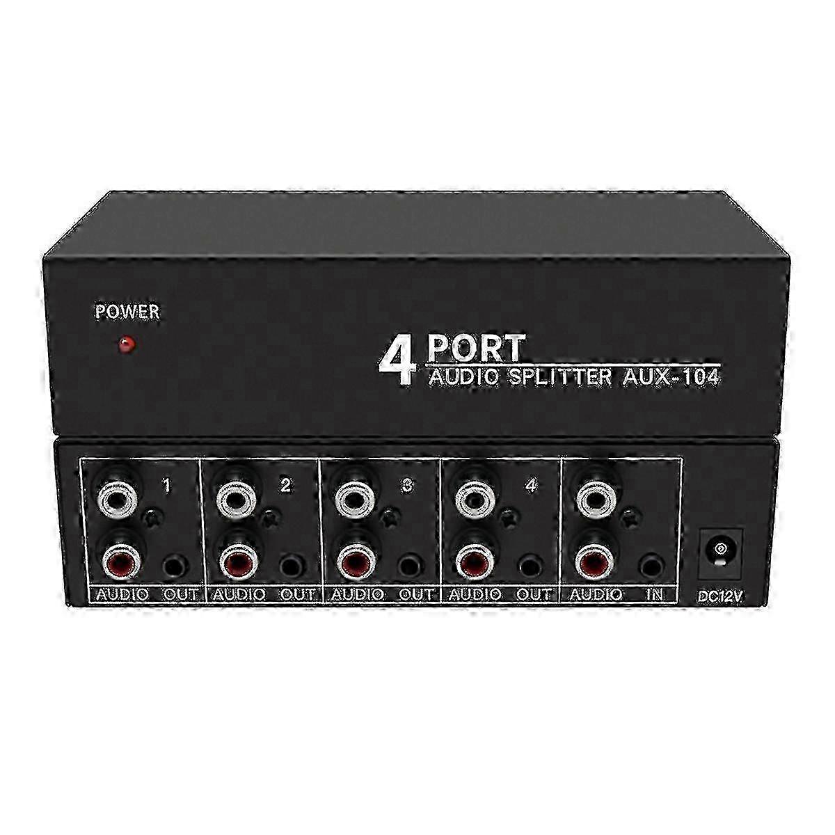 Metal-Bodied 1x4 RCA Audio Splitter