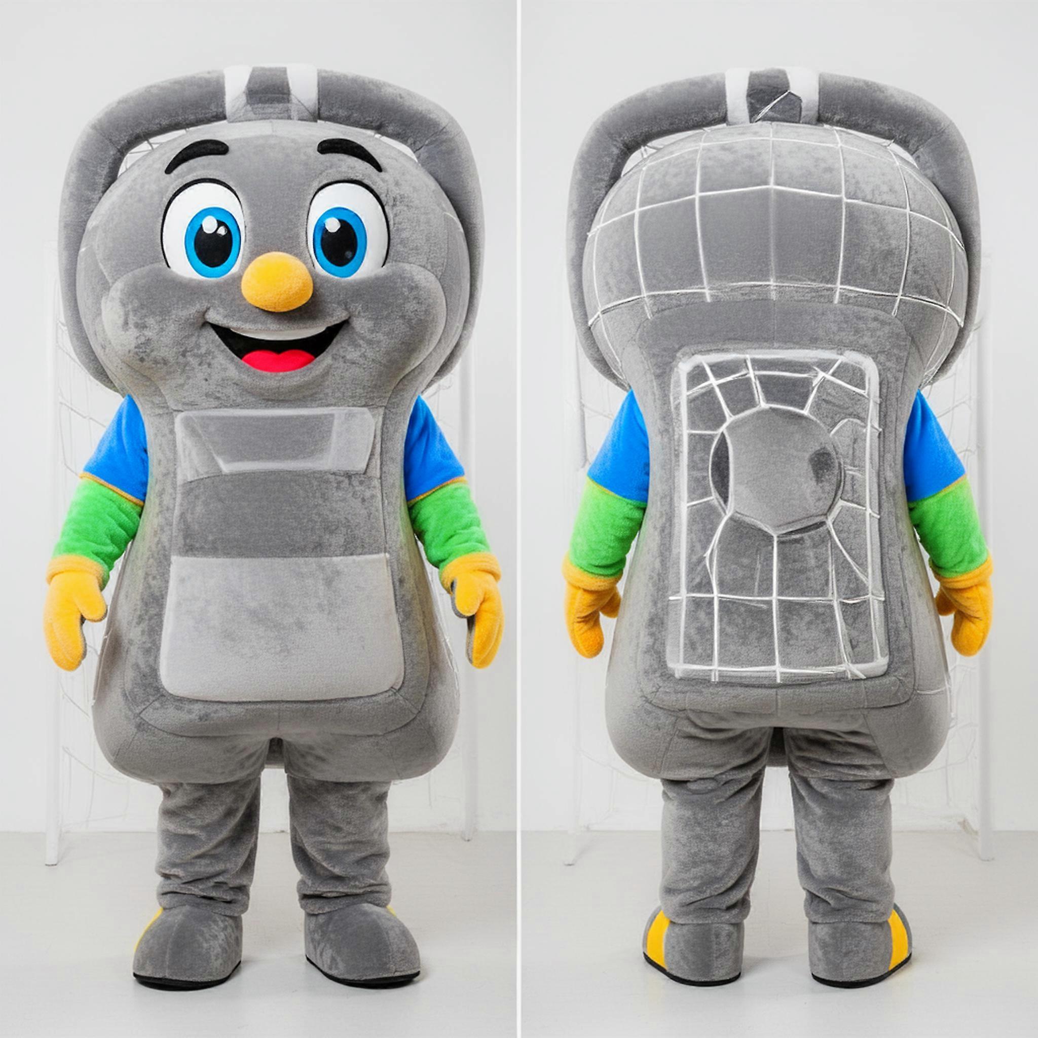 MASTICOT Gray Rounded Soccer Goal Mascot