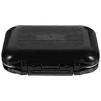 Waterproof Fishing Tackle Storage Box, ABS PC Stainless Steel Silicone, Compact Small Organizer Case with Transparent Inner Cover, 11x8x3.5cm, Black