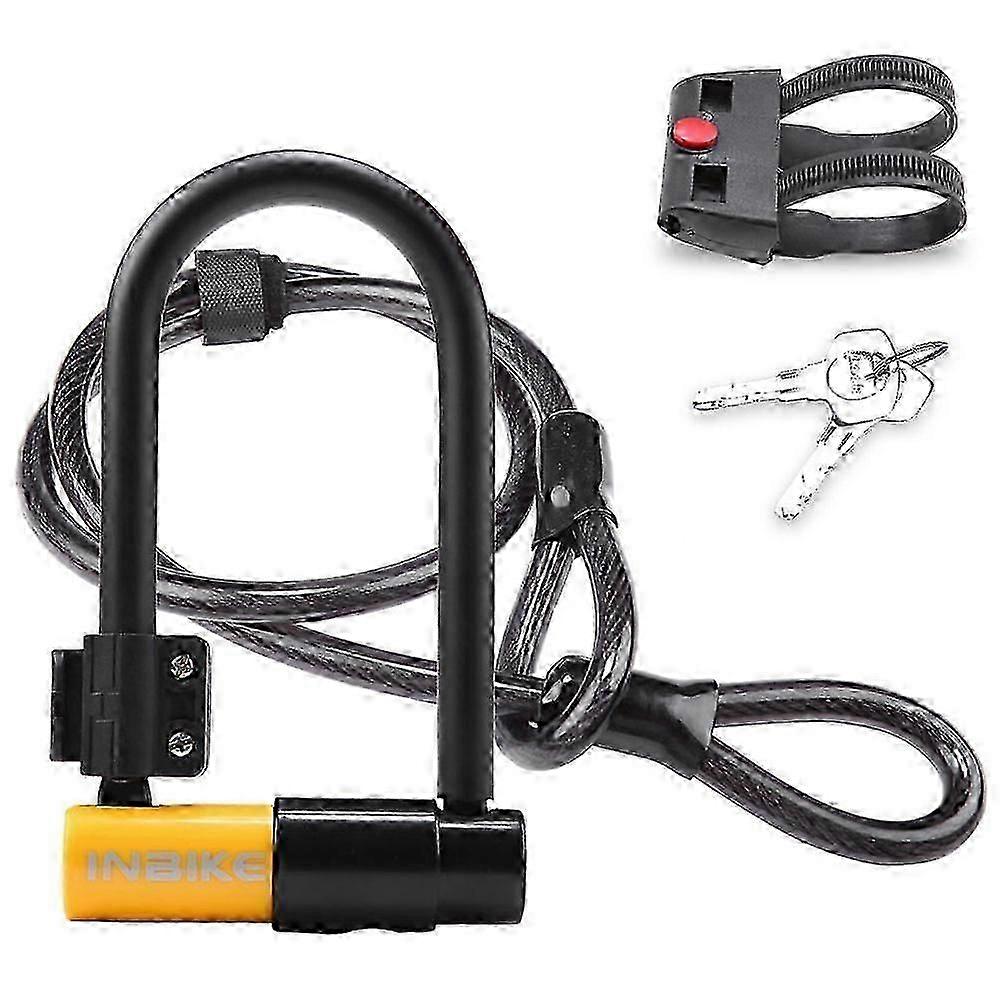 Bicycle lock. Robust U-lock. Secure lock with mounting bracket.