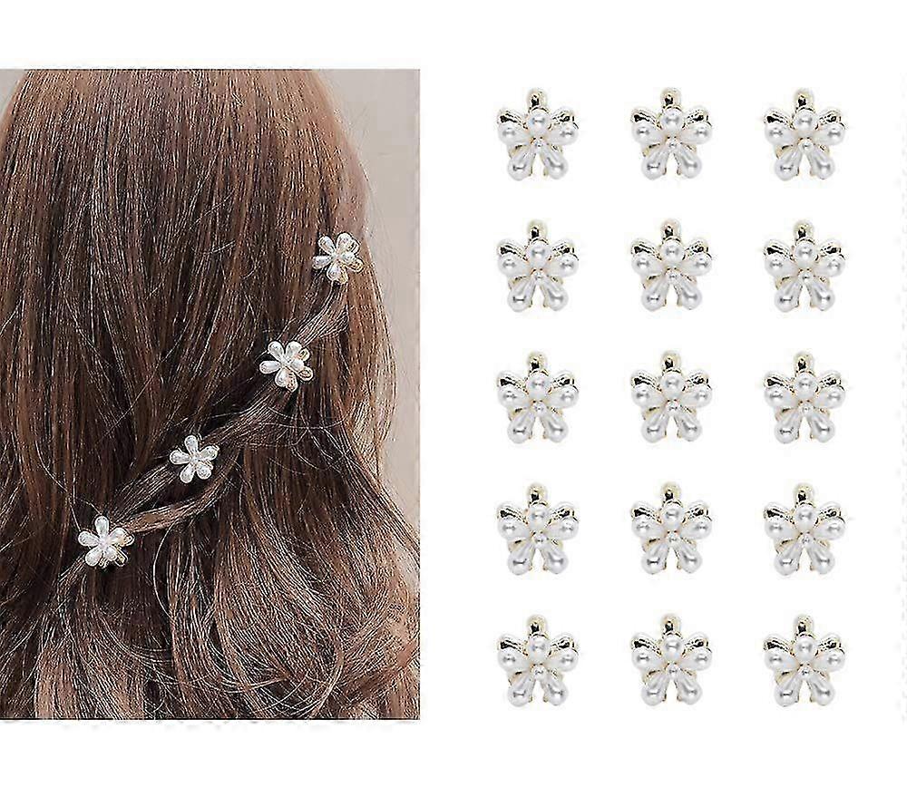 15pcs Daisy Pearl Mini Jaw Clips
