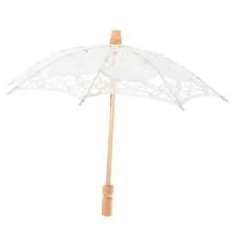 Lace Wedding Umbrella White Bridal Lace Parasol Elegant Vintage Style for Ceremony Decor