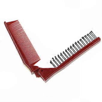 Travel Portable Double-Headed Folding Hair Brush and Comb, Compact Pocket Size
