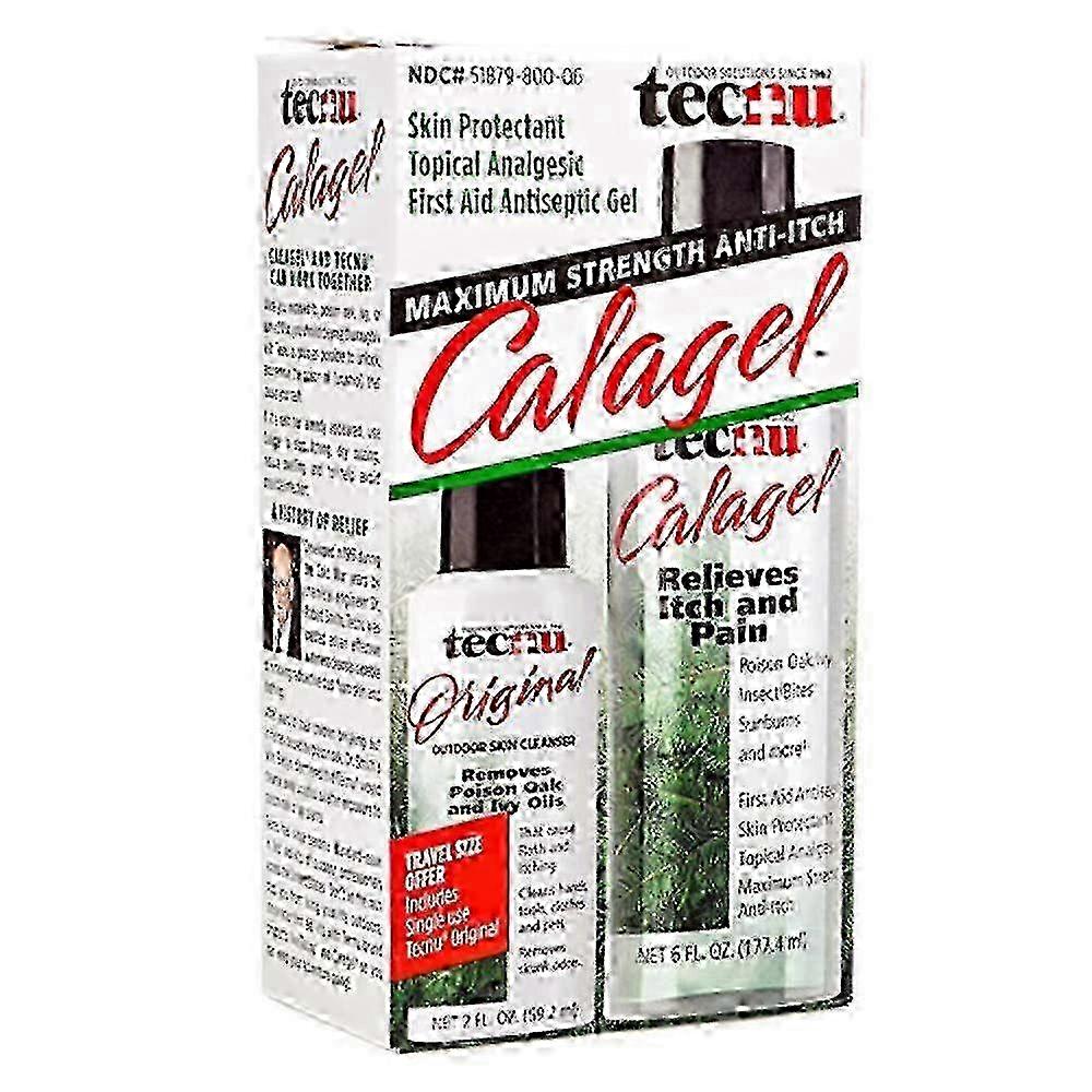Tecnu Calagel First Aid Antiseptic Gel + Travel Size, 8 Oz