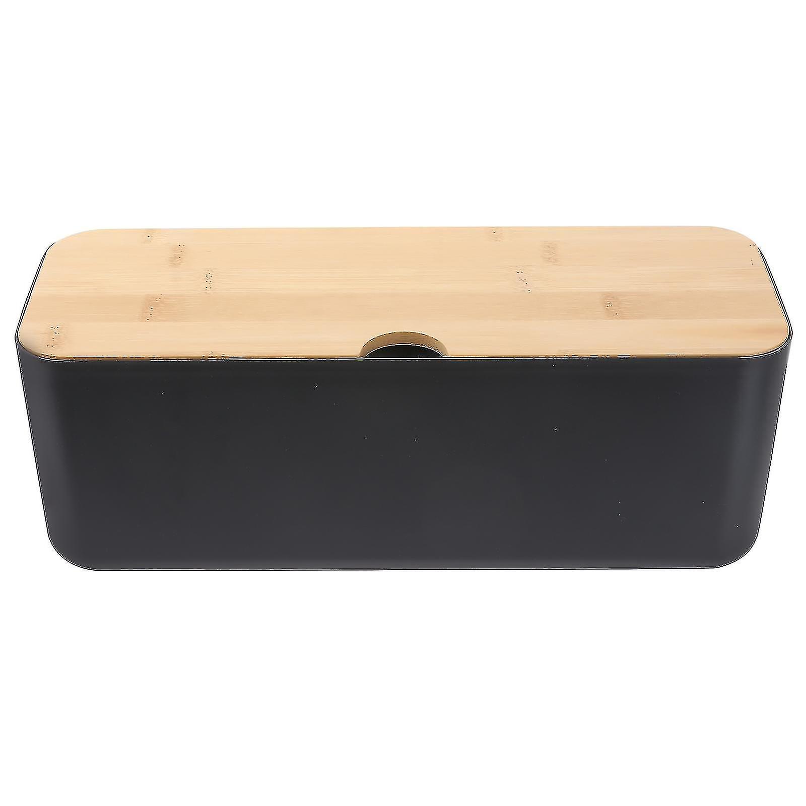 Cable Management Box Plastic Socket Organizer Cable Storage Case Black