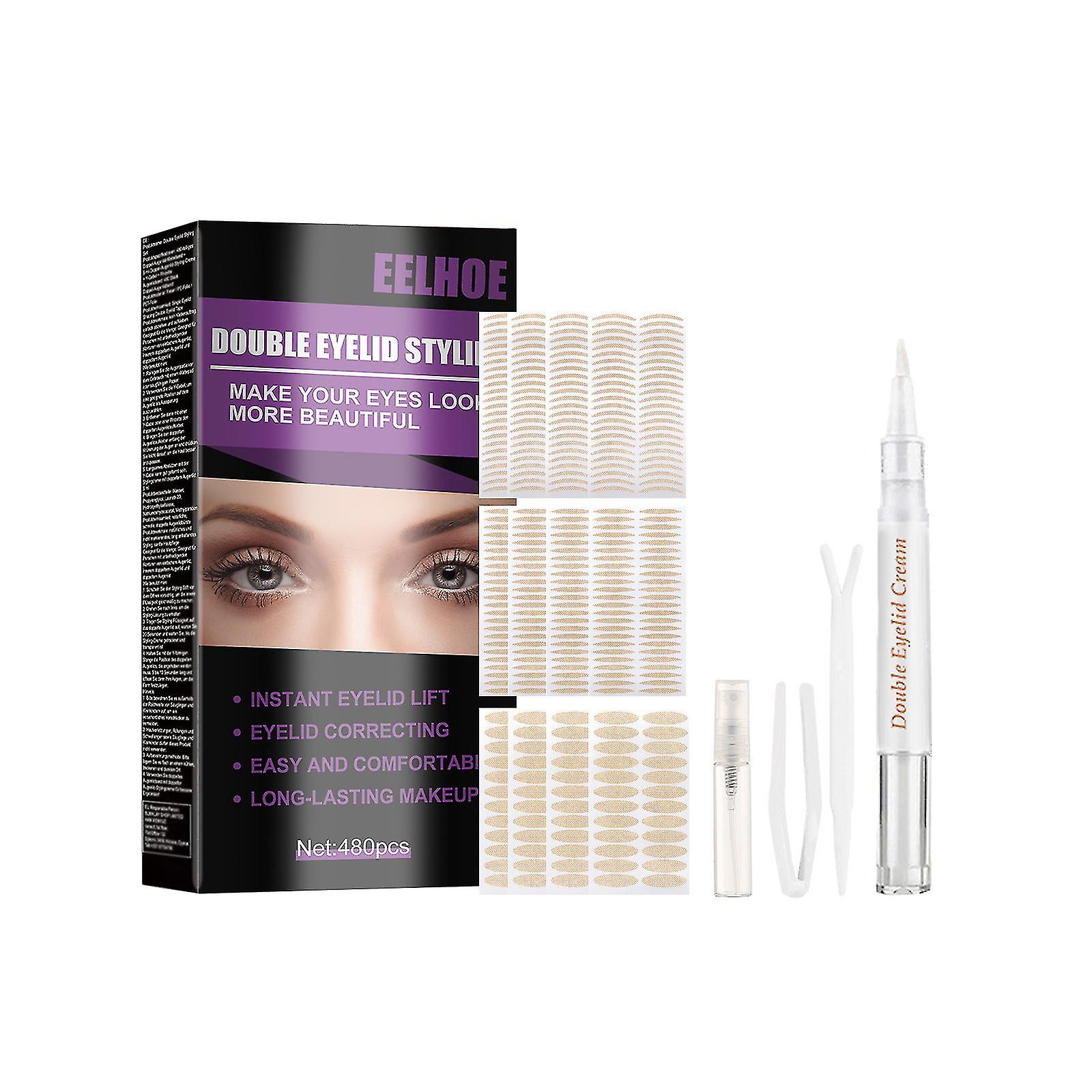 Eelhoe Double Eyelid Αυτοκόλλητο Σετ Απρόσκοπτη Αόρατη Χωρίς κόλλα Φυσική μακράς διαρκείας συσκευή Big Eye Σετ διπλών βλεφάρων