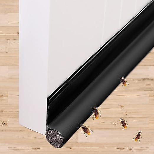 96cm Insulating Door Bottom One-Sided Door Bottom with Self-adhesive Hook & Loop Weatherstrip Draft Stopper Cold Wind/Bug/Roach/Dust Stopper (single-b