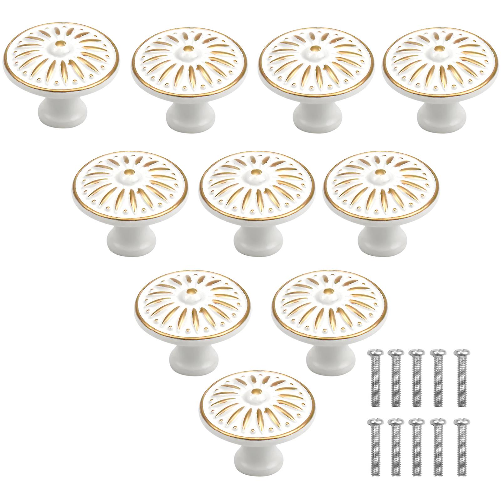 10 Pcs Cabinet Knobs 35mm Vintage Round Drawer Knobs