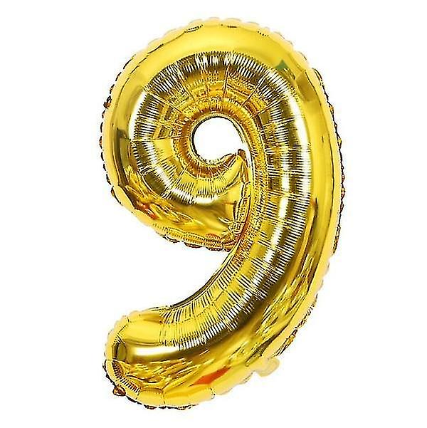 Gold 9 32inches Number Foil Balloons