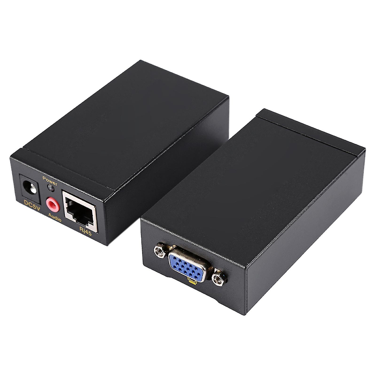 1080P 100m Vga Svga Video Audio Extender Extension Over Rj45 Cat5e/6 Us Plug New