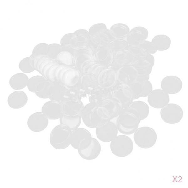 200 Coin Holder Capsules Clear Case Box for Coin Collection Protector 21mm