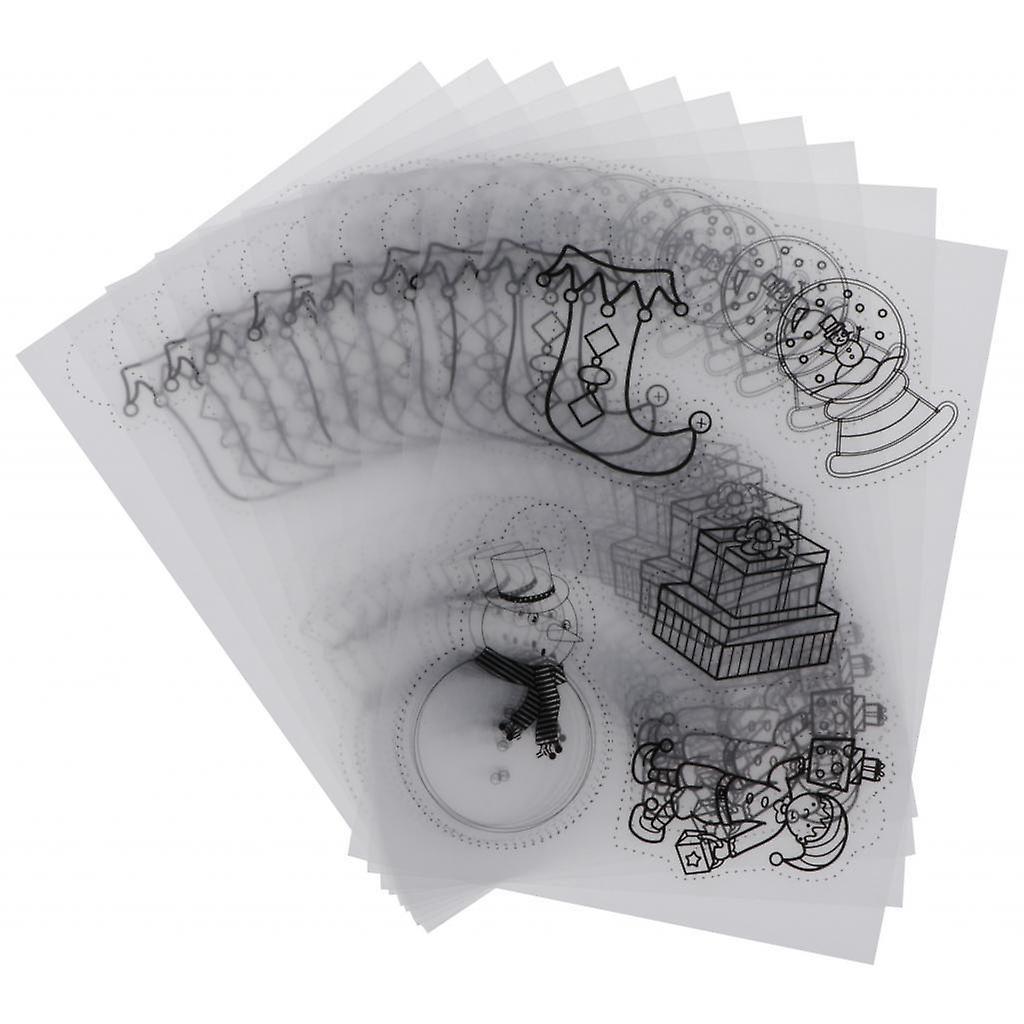 10Sheet Multi Patterns Designs Shrink Plastic Shrink Film Shrinkable Paper D