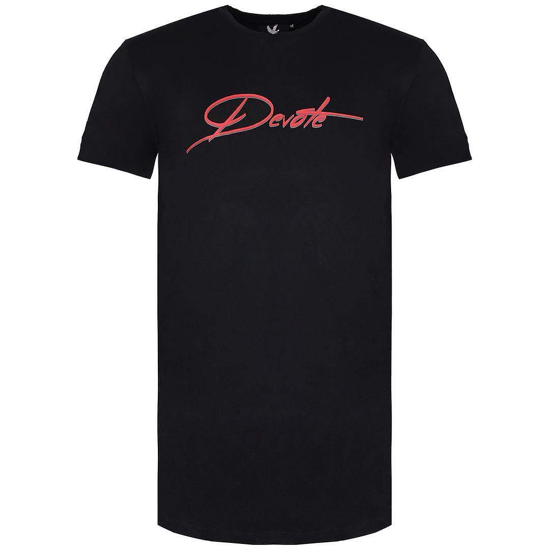 Devote London Short Sleeve Black/Red Mens Caleb T-Shirt 66D21QMUL BLACK RED