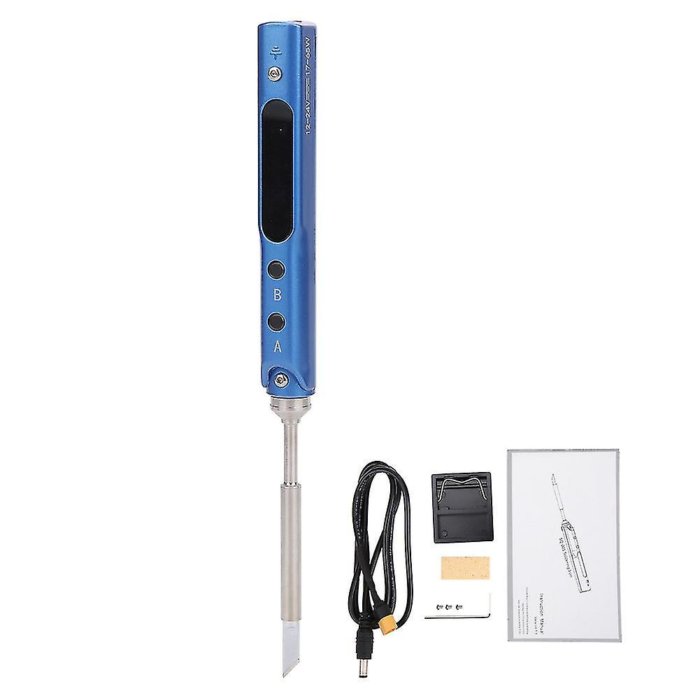 Electric Soldering Iron Set Mini Digital Display Temperature Adjustable Sq001 Blue