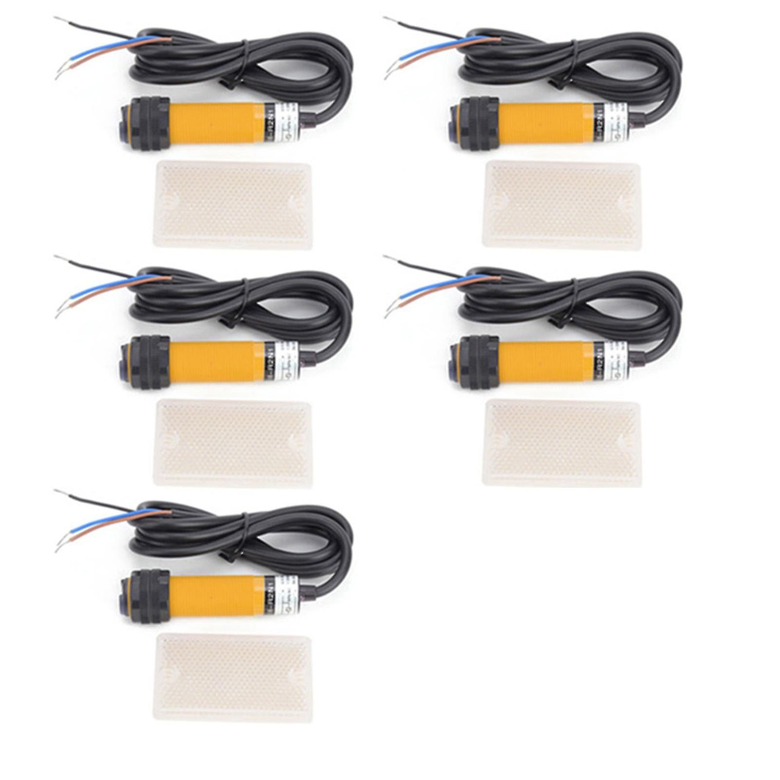 5 Pairs Jyio Reflective Photoelectric Switch Sensor Npn Normally Open 6-36vdc 300ma