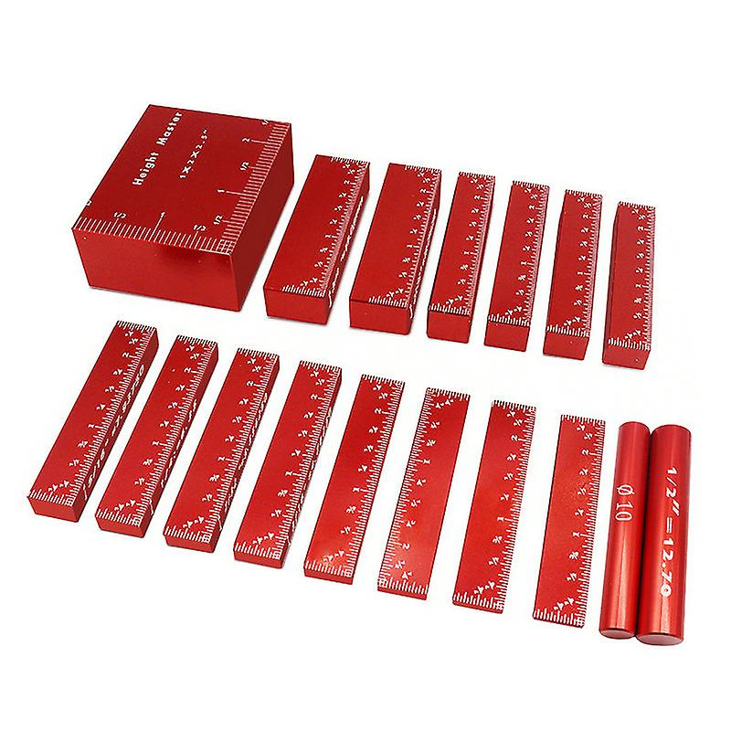Setup Blocks Height Gauge Set 17 Pcs Precision Aluminum Woodworking Setup Bars For Router And Table Saw Accessories