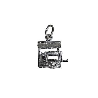 Silver 12x13mm Wishing Well Pendant or Charm