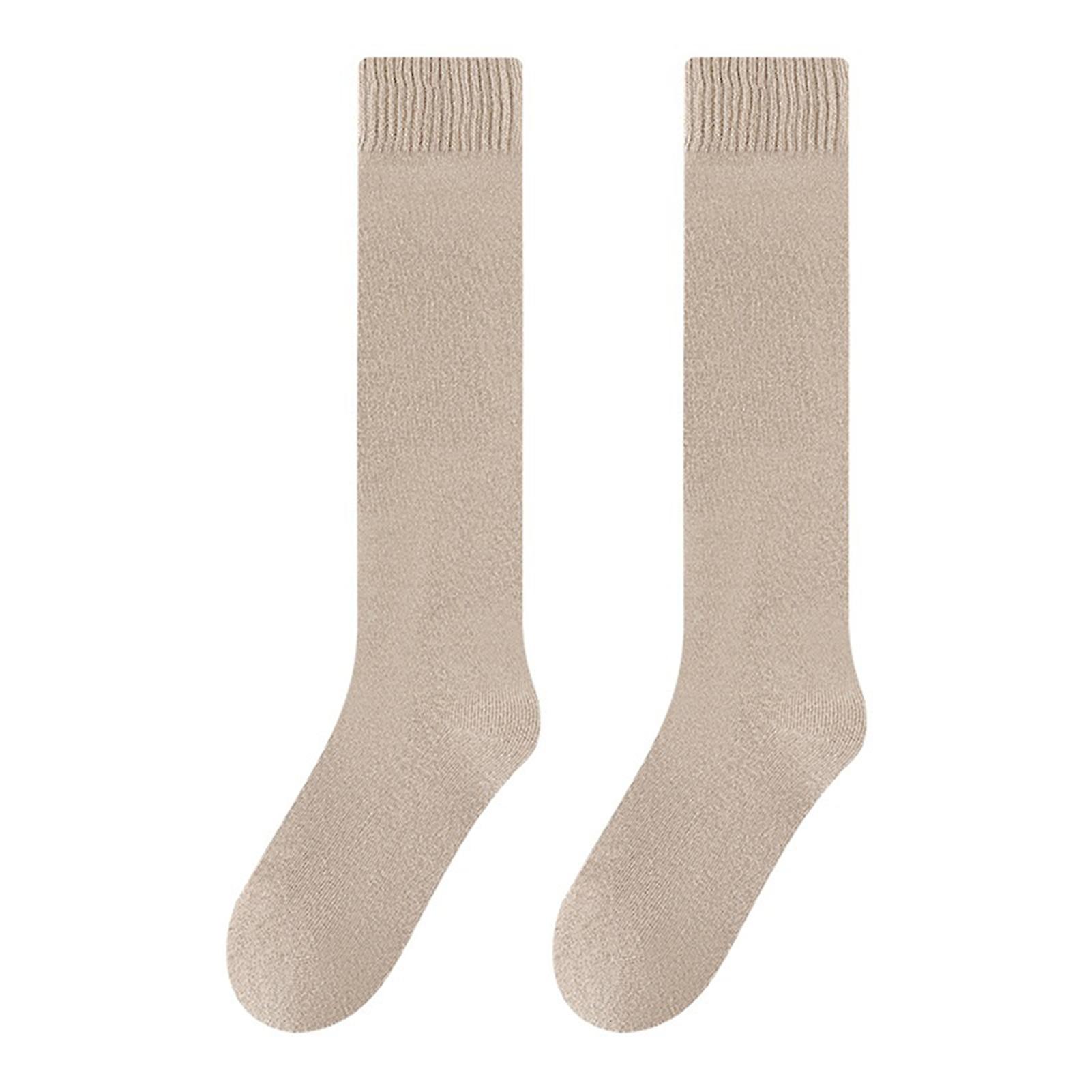 Women's Plain Color Long-Calf Socks Comfortable Sweat-Absorbent Sock for Autumn Winter