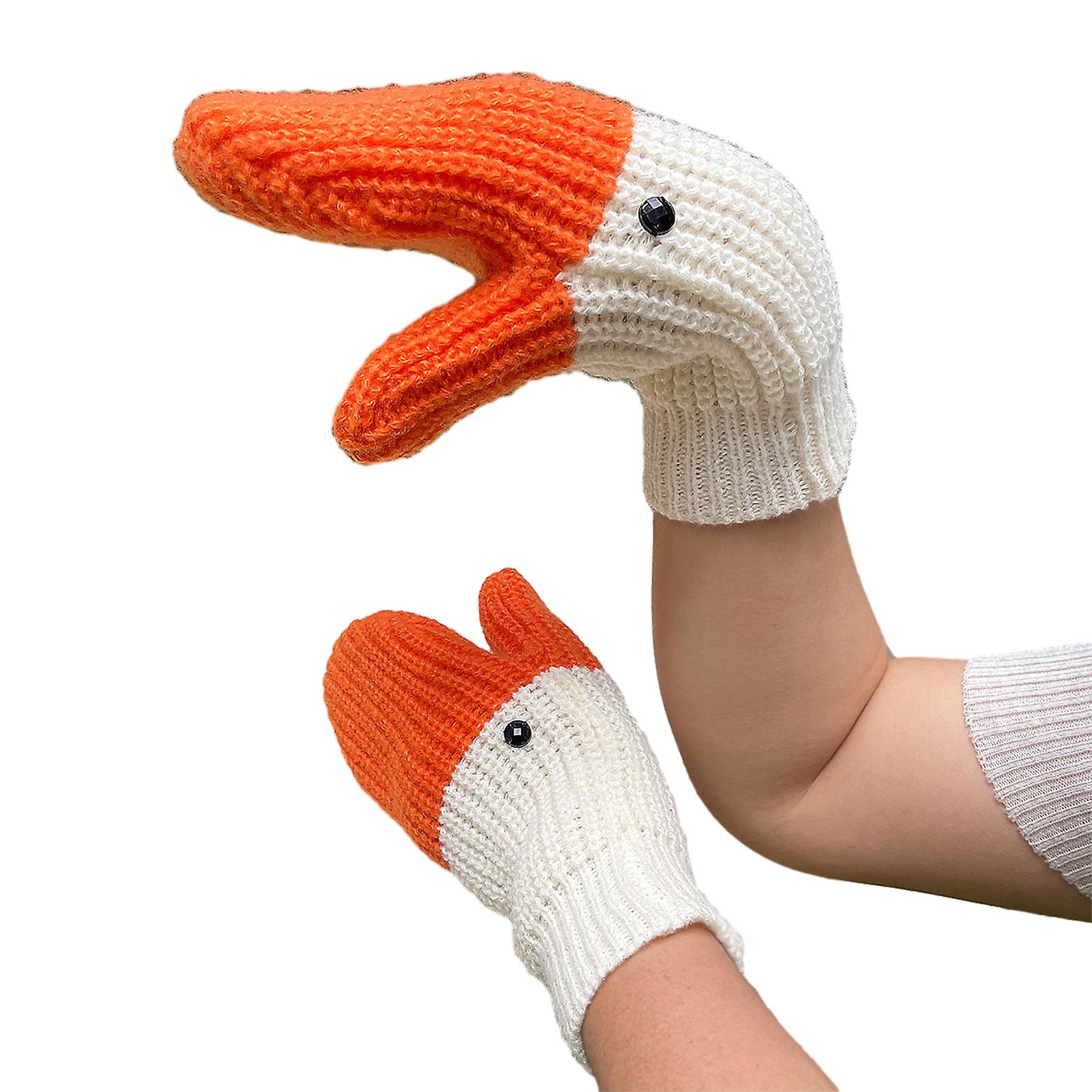 Unisex Swan-Shape Mittens Breathable Windproof Skiiing Gloves for School