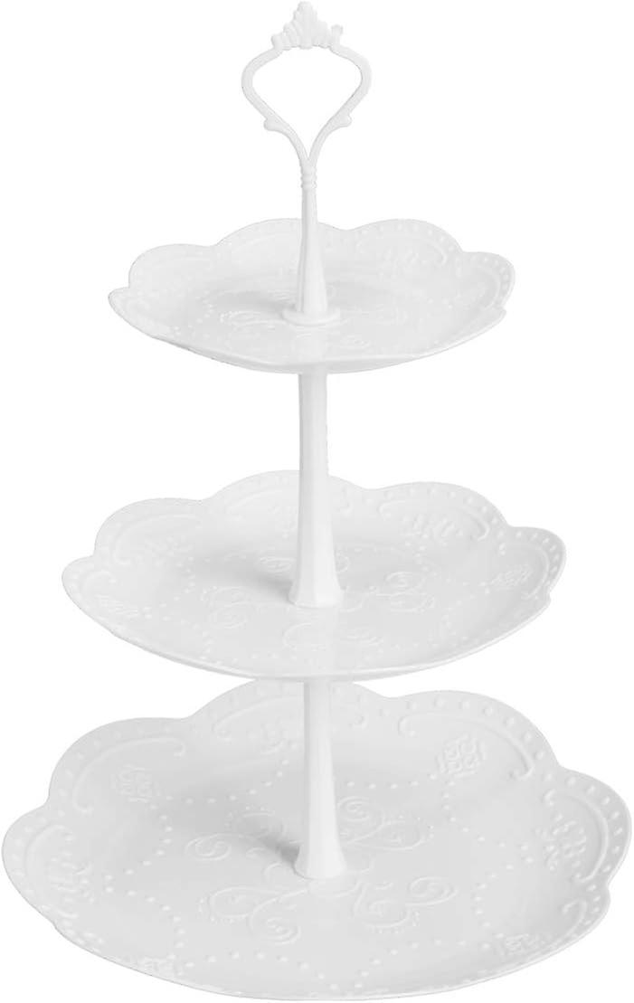 3-Tier Cupcake Stand, Plastic Serving Stand, Dessert