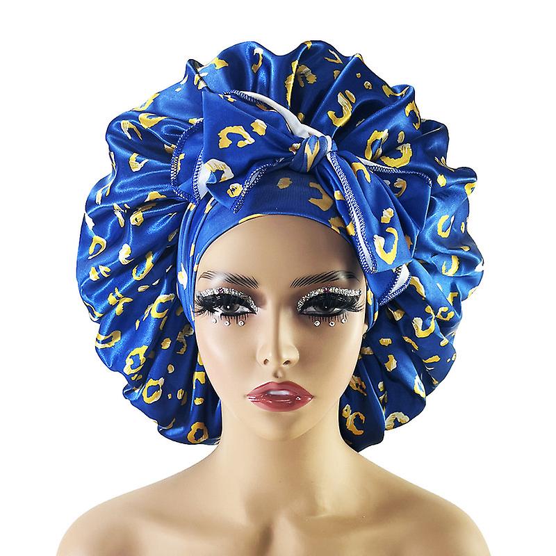 Satin Bonnet Floral Print Double Layer Sleep Hats