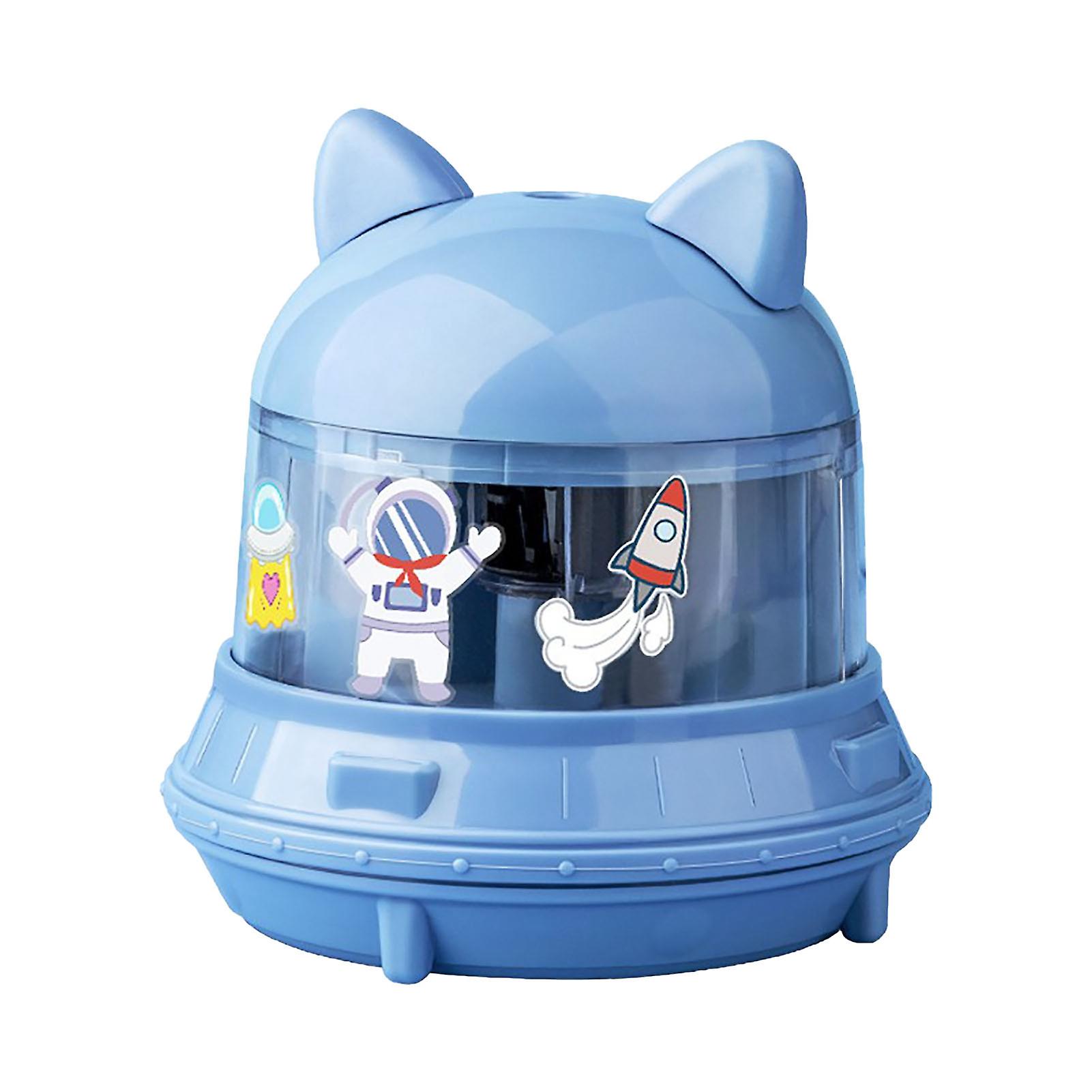 Electric Pencil Sharpener Cartoon Battery Powered Electric Pencil Sharpener for Kid Students Blue