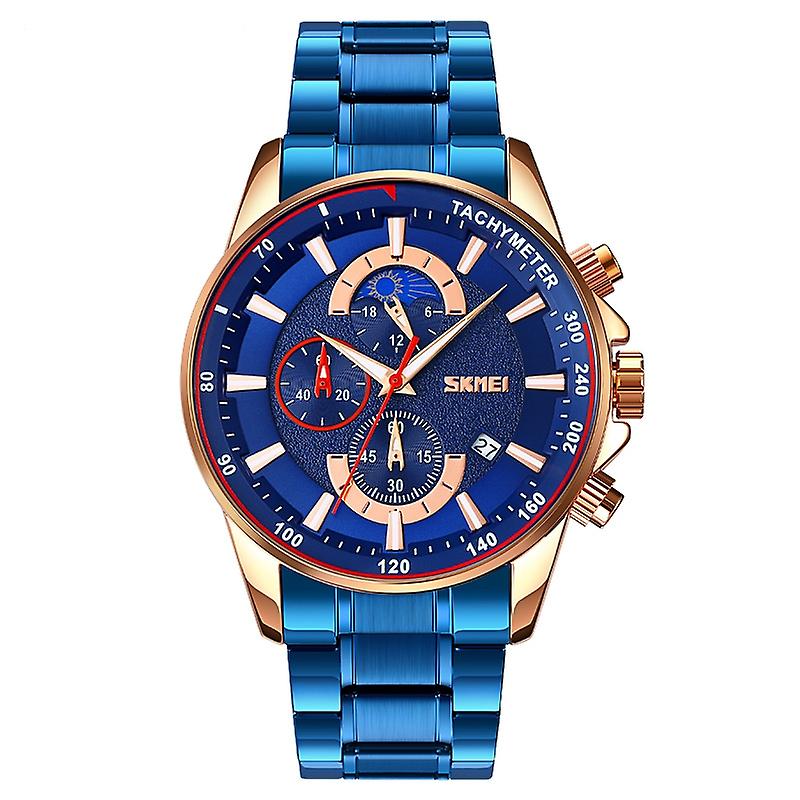 SKMEI 9250 Men Moonphase Cronometru Data Ceas cu cuarț