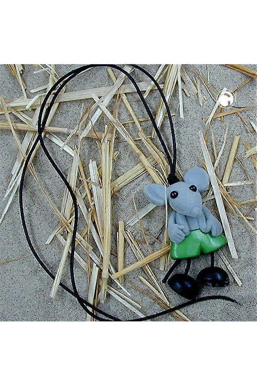Necklace,mouse,grey Plush,green Trousers - Gl01629