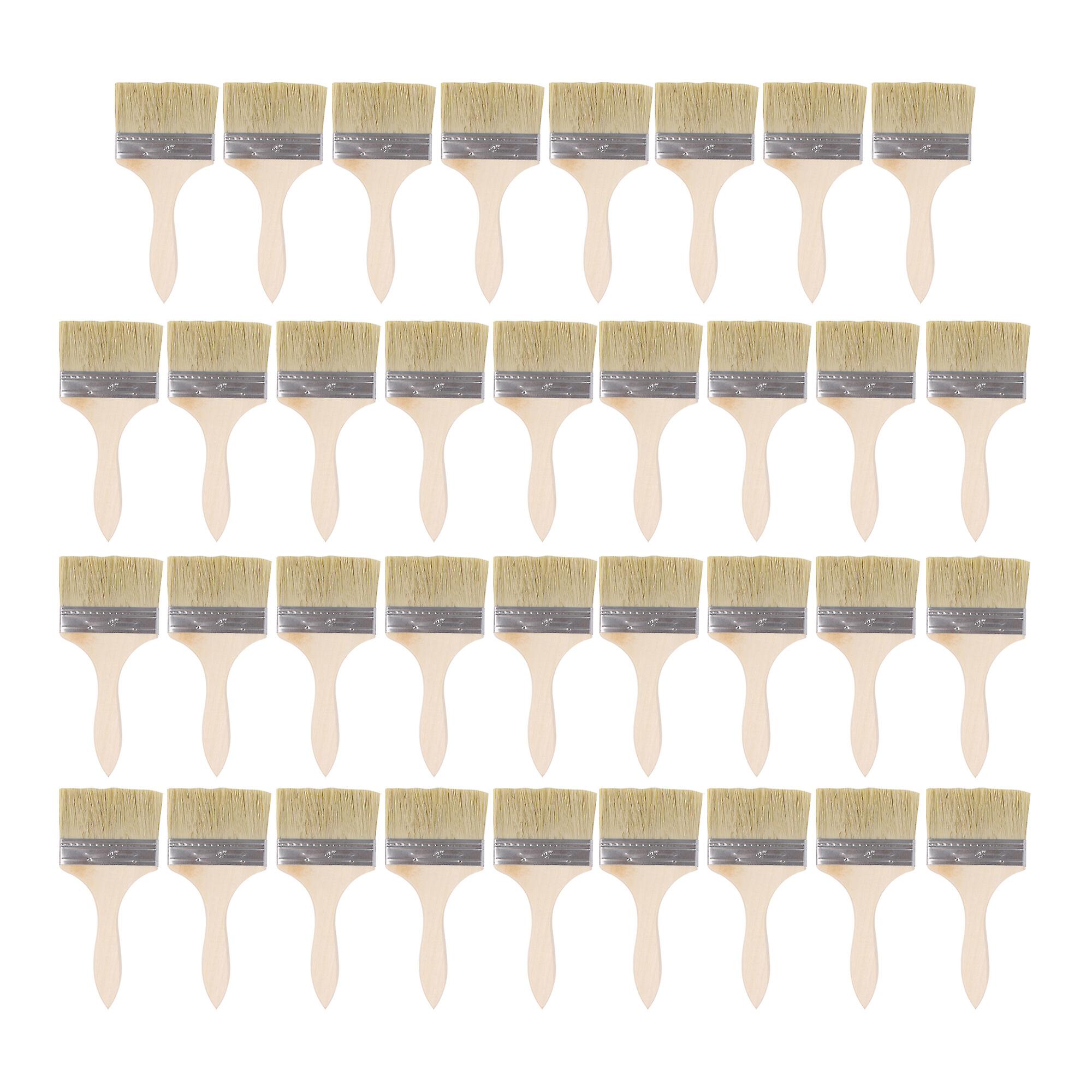 35 x Craft Chip Paint Brushes with Wooden Handle for Home Decration 4Inch