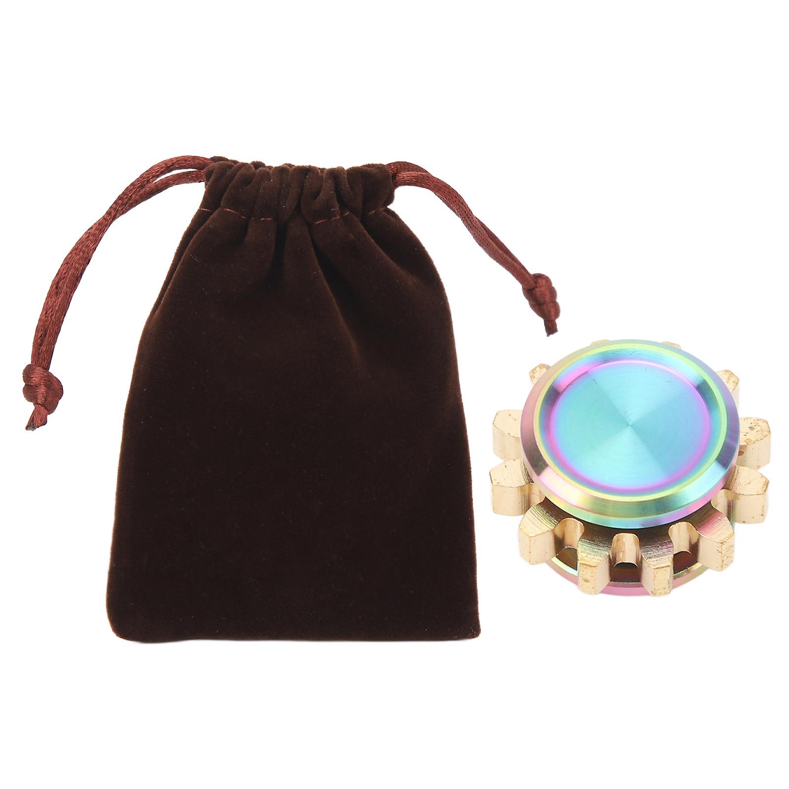 Brass Gear Finger Toy Silent Portable Detachable Decompression Brass Gear Toy for ADHD Multicolor