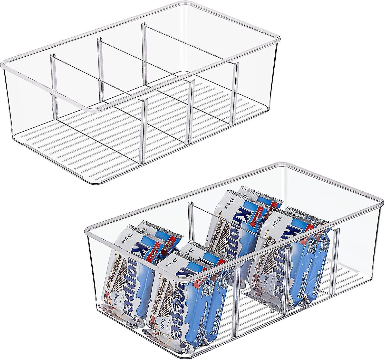 Pack of Food Storage Organizers, Other Items Not Included, Clear Plastic Storage Bins for Pantry, Ki