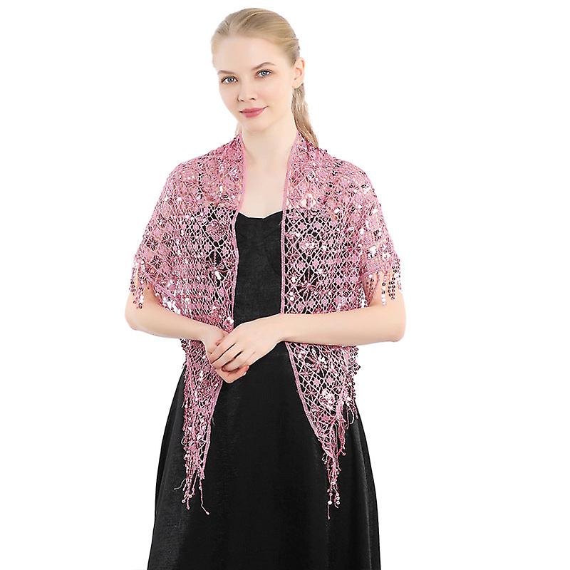Women Scarf Shawl 2022 Spring And Autumn Water Soluble Sequins Tassel Triangular Binder Shawl
