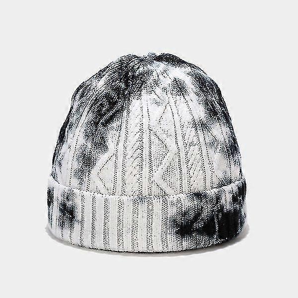 Tie Dye Hats Warm Soft Cozy Knitted Cuffed Cap Ski