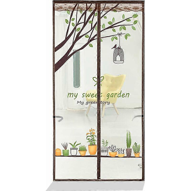 Magnetic Screen Door, Top to Bottom Magnetic Seal, Automatic Closing, Keeps Fresh Air in (80x210cm, Soft Garden)