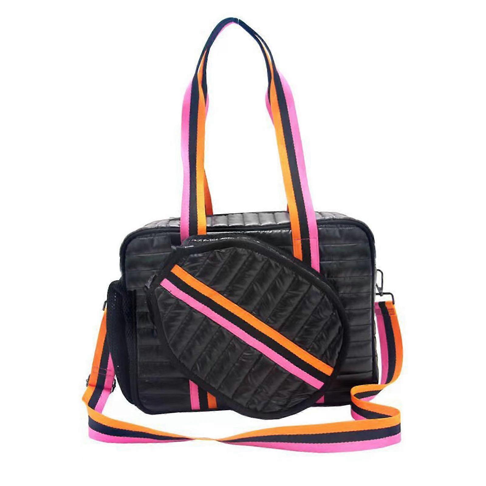 حقيبة Pickleball حقيبة رياضية احترافية في الهواء الطلق حقيبة تخزين مضرب كرة المخلل أسود برتقالي وردي