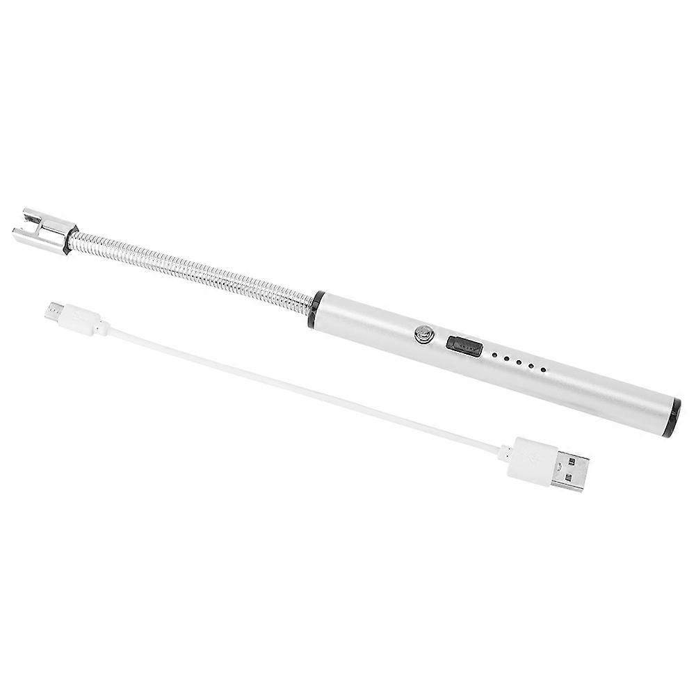 360 Rotable USB Rechargeable Electric Arc Lighter for BBQ Cigarette Stovestop(Silver)