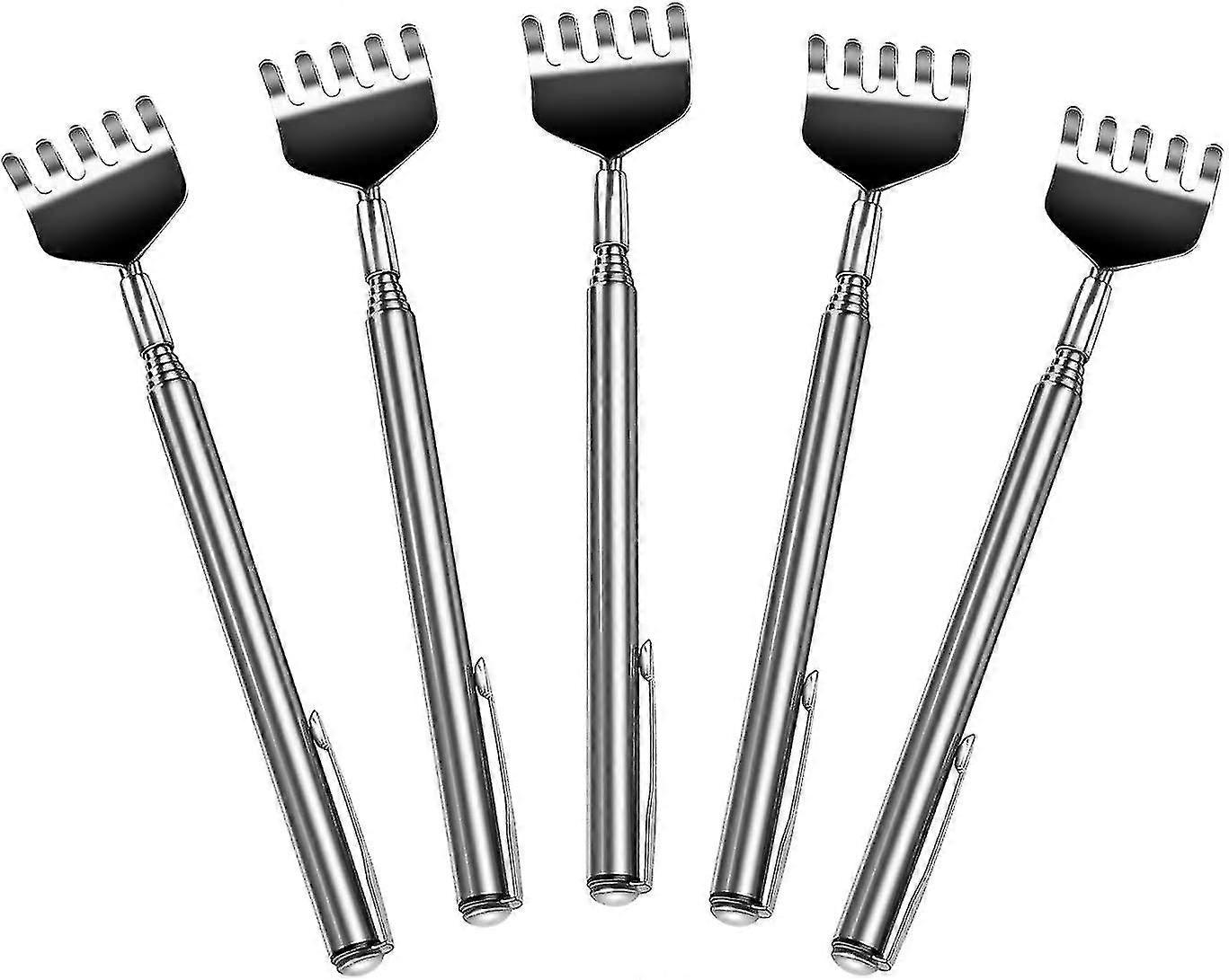 バックスクラッチャー5パックハンディエクステンブルメタルハンドマッサージツール